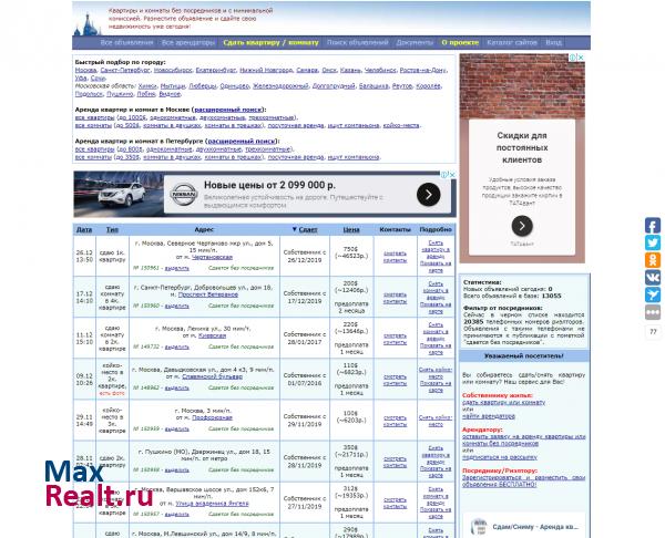 БЕЗ ПОСРЕДНИКОВ! Аренда квартир и комнат в России.